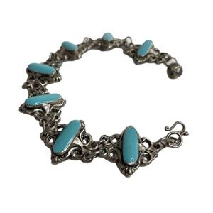 Antique Vintage Pot Metal&  Enamelled Bracelet